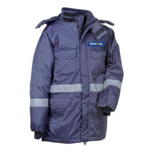 Veste doublée LEIDA marine COFRA + transfert coeur BIOCOOP